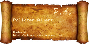 Policzer Albert névjegykártya